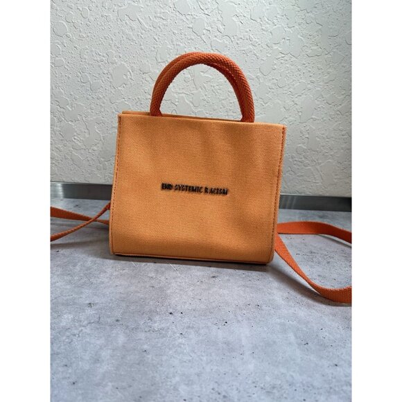 End Systemic Racism ESR Brandon Blackwood Orange Canvas Mini Tote Purse Bag - Picture 1 of 12